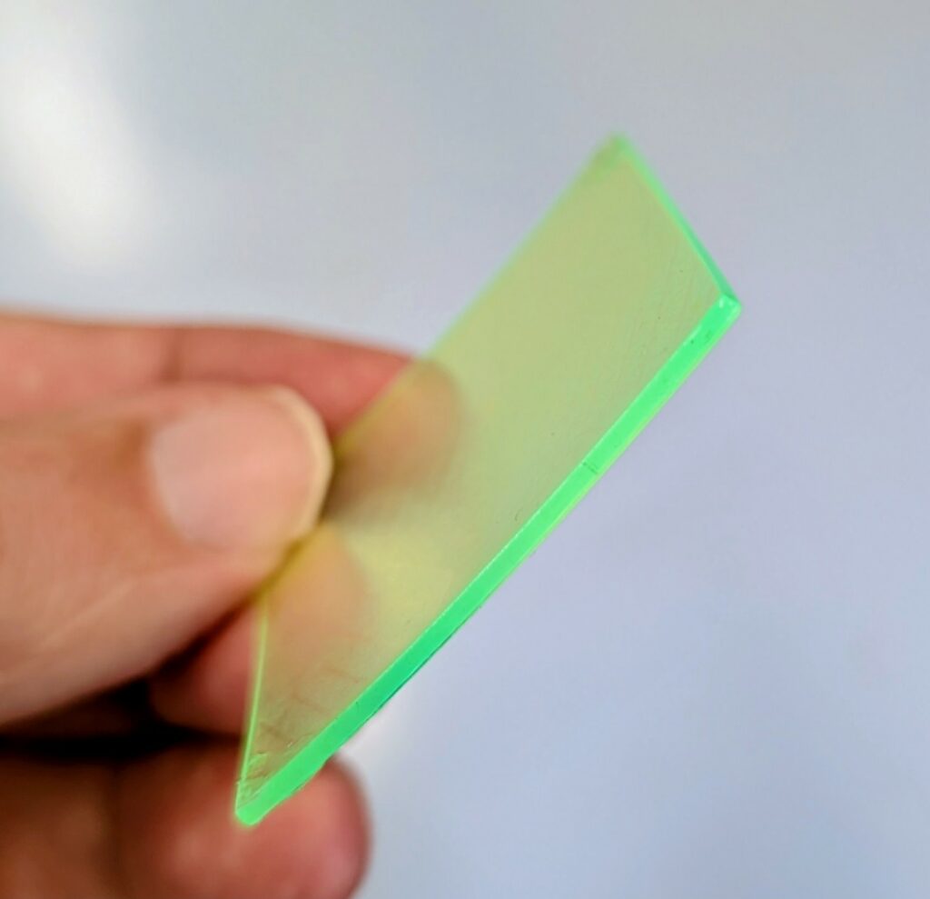 Fluorescent plastic part made in 3d printing